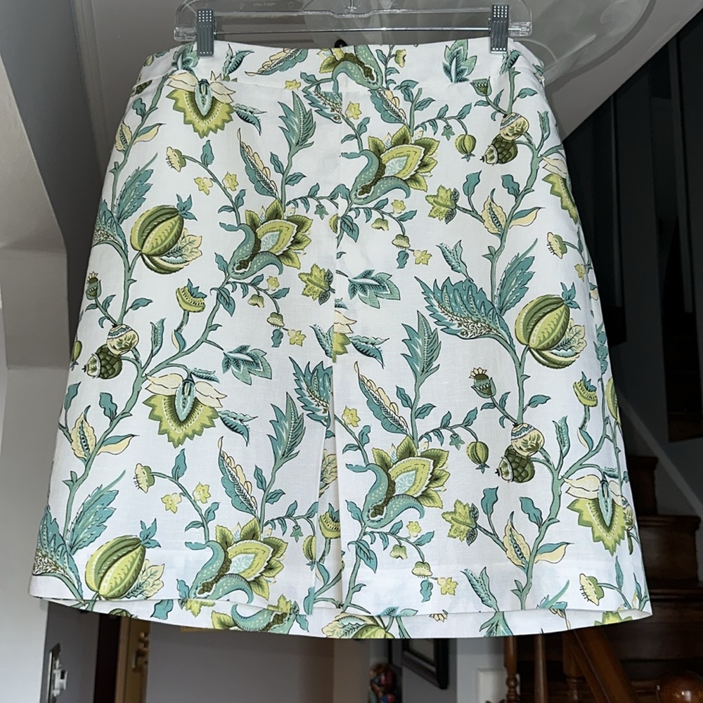 🎤🎉 Lovely LOFT Linen Blend Floral Skirt Sz 12